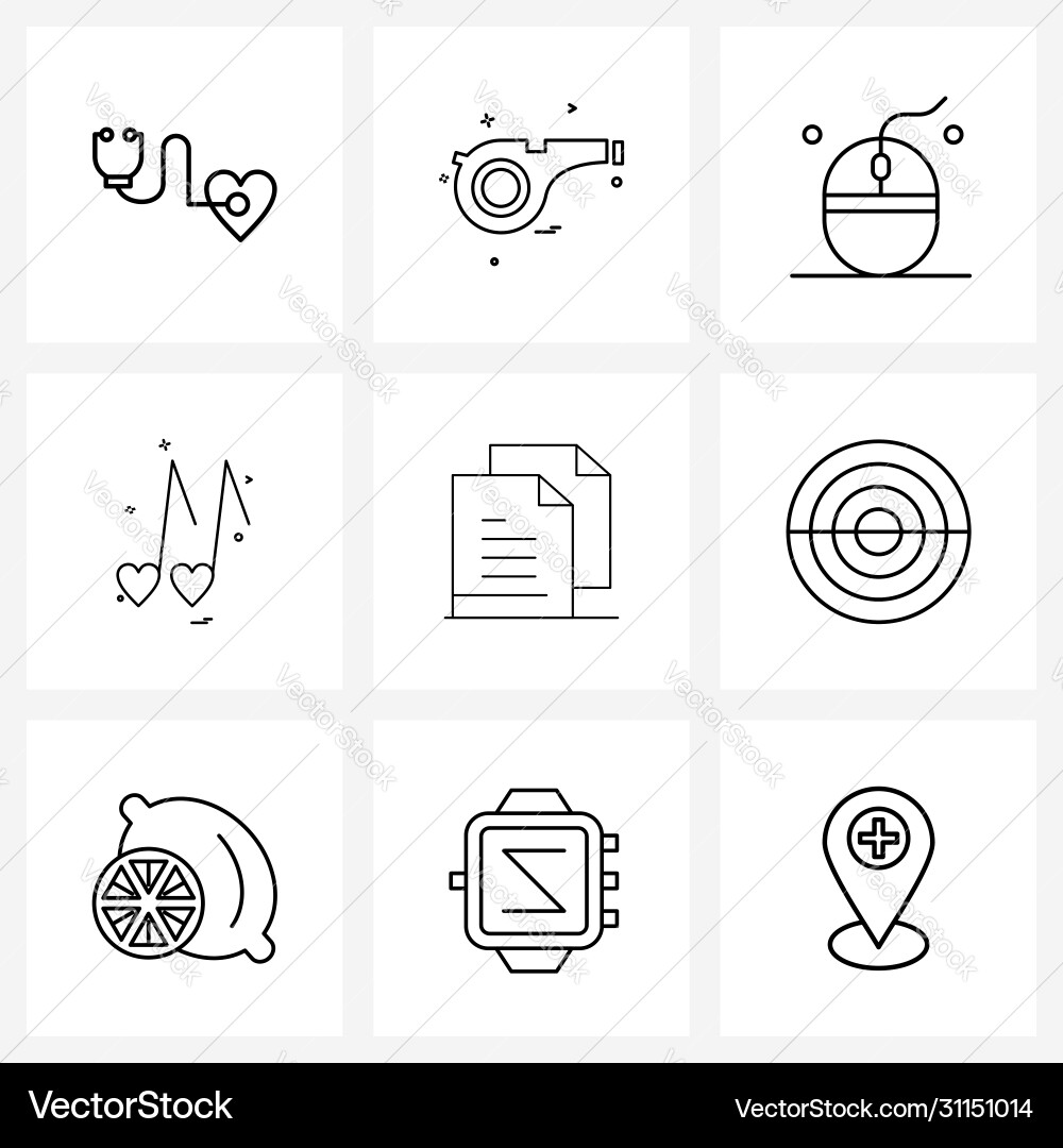 Modern line 9 simple icons file vector image