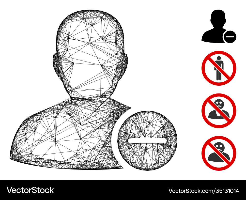 Net user remove mesh Net user remove mesh vector image
