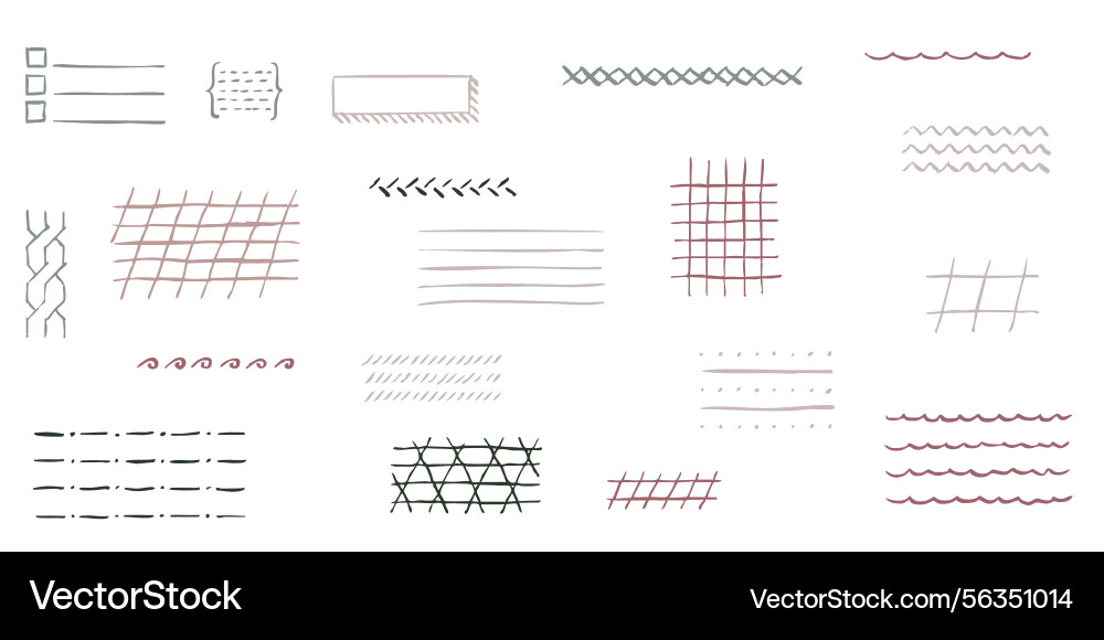 Pencil line drawn square and stripe pattern Pencil line drawn square and stripe pattern vector image