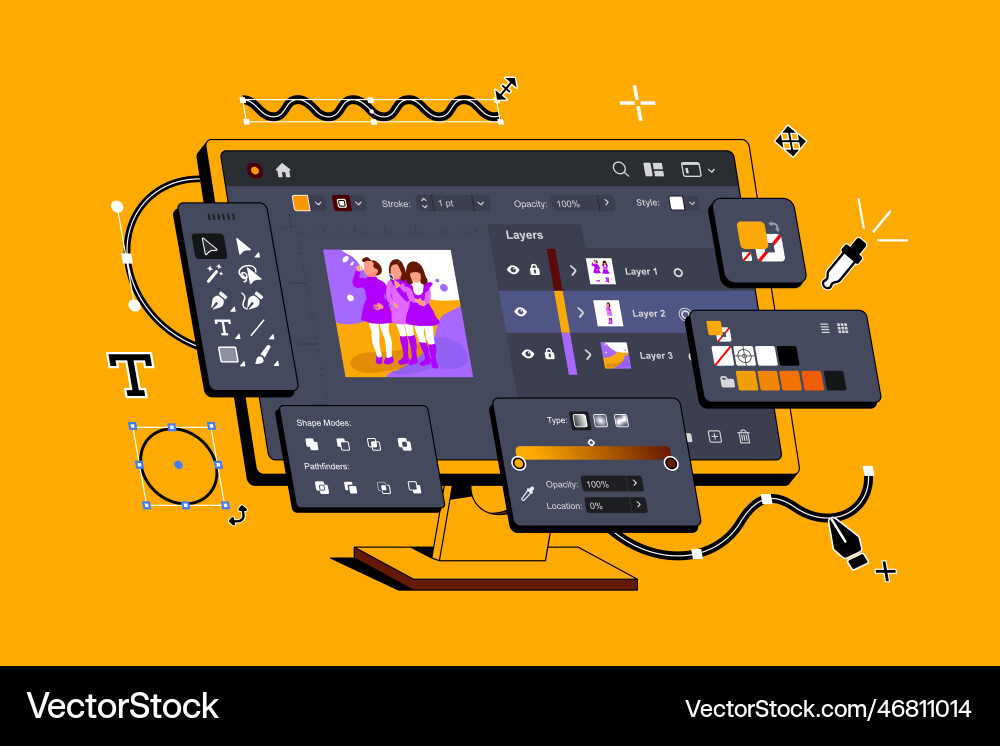 Program for application creating Program for application creating vector image