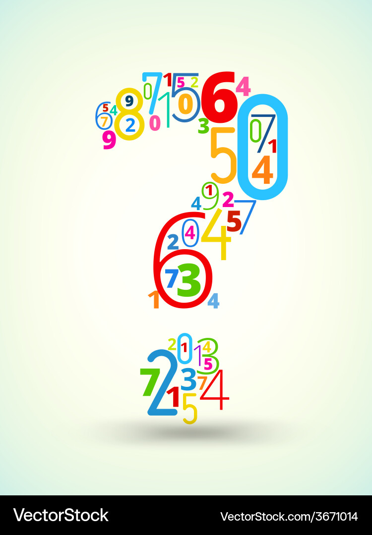 Question mark colored font from numbers Vector Image