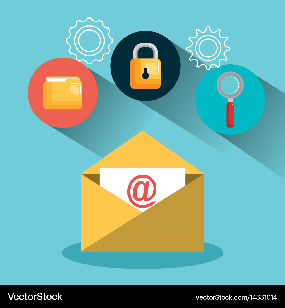 Security data information flat icons Vector Image