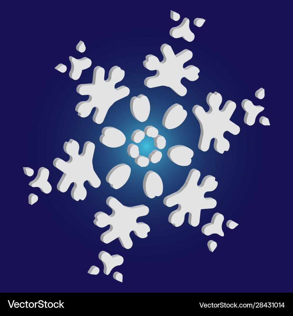 Simple beautiful snowflake on blue background Simple beautiful snowflake on blue background vector image