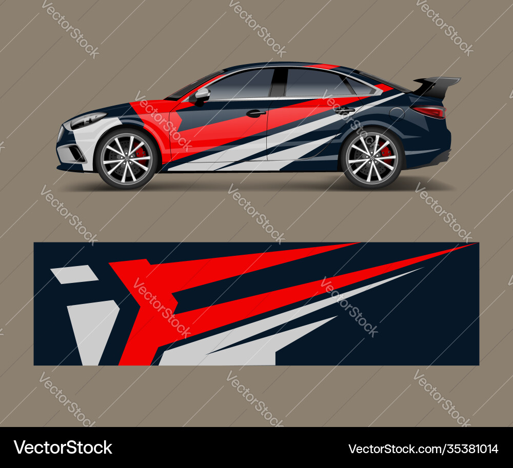 Sport Car Racing Wrap Template Vector Image