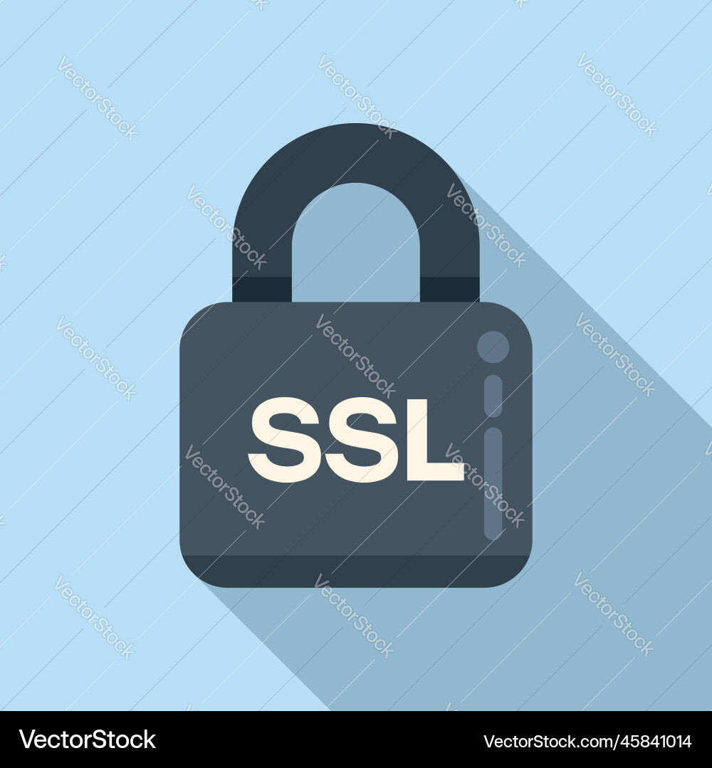 Ssl certificate padlock icon flat network Ssl certificate padlock icon flat network Vector Image