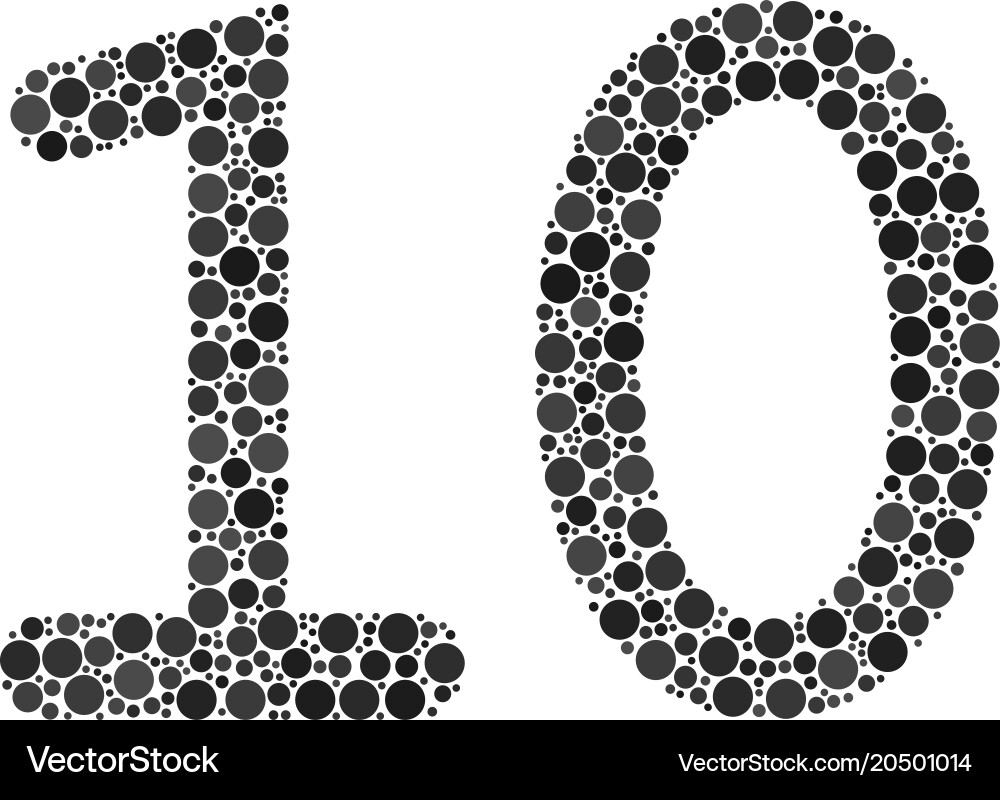 Ten digits text composition of dots Vector Image