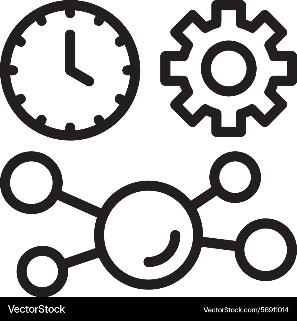 Time tracking linear style icon design Vector Image
