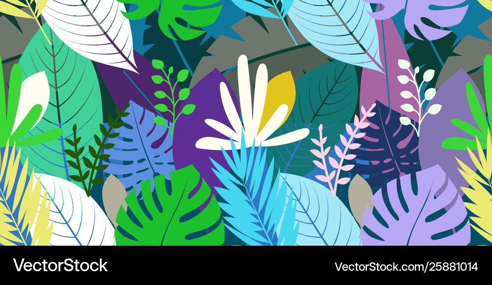 Tropical Leaf Seamless Pattern vector image