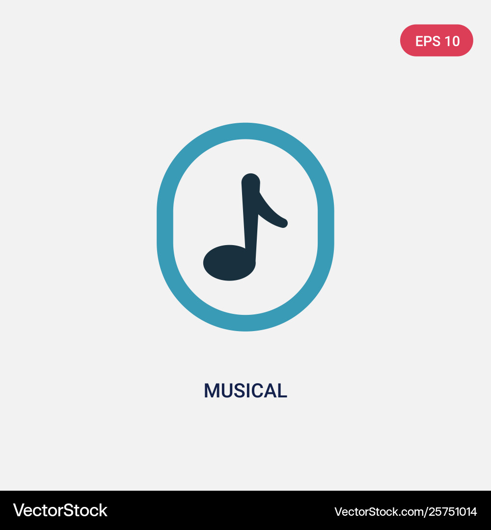 Two color musical icon from user interface vector image