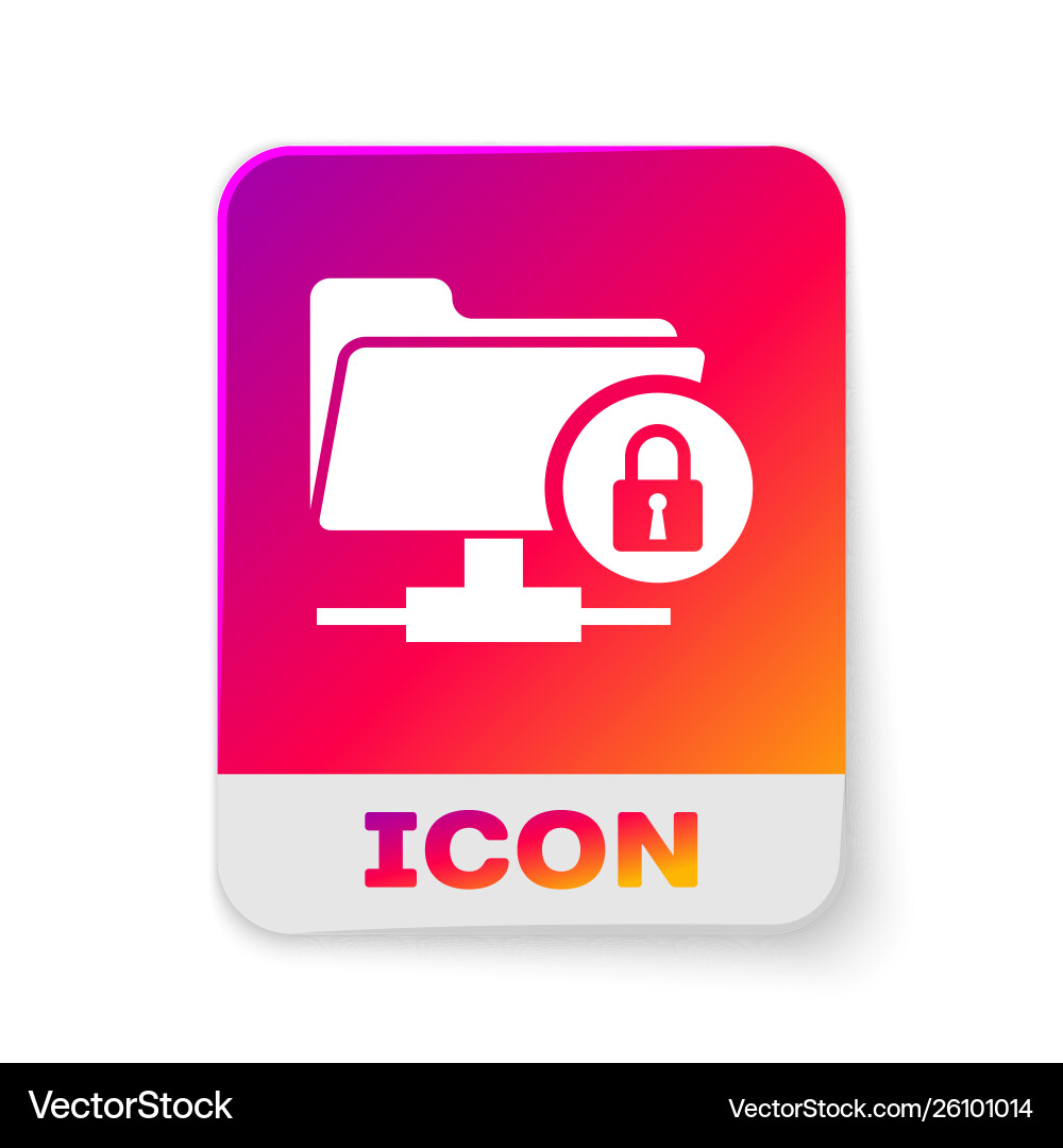 White ftp folder and lock icon isolated on White ftp folder and lock icon isolated on Vector Image