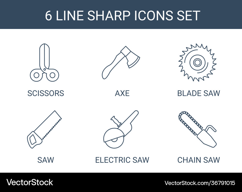 6 sharp icons Vector Image