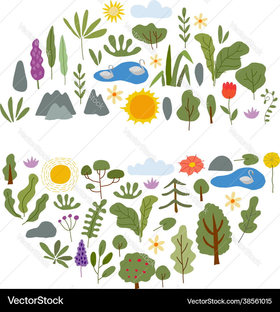Abstract nature circle frame for your design Vector Image