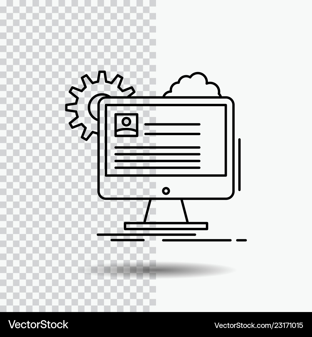 Account profile report edit update line icon Account profile report edit update line icon vector image