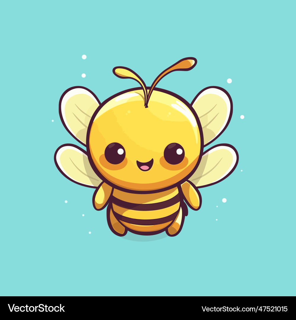 Cartoon kawaii anime bee Cartoon kawaii anime bee vector image