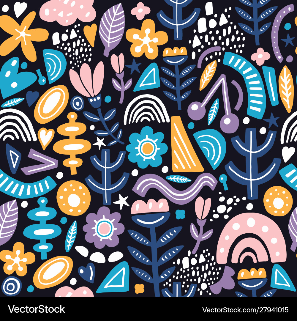 Collage style seamless pattern with abstract Collage style seamless pattern with abstract vector image