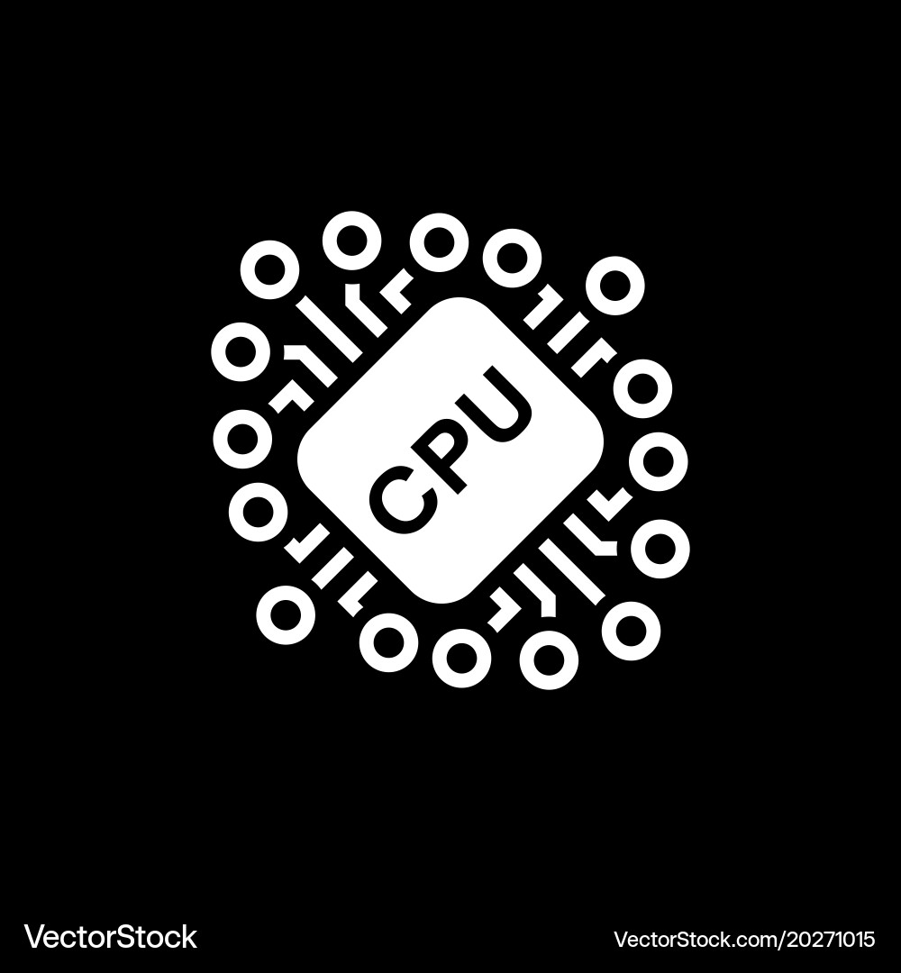 Cryptocurrency cpu mining icon vector image