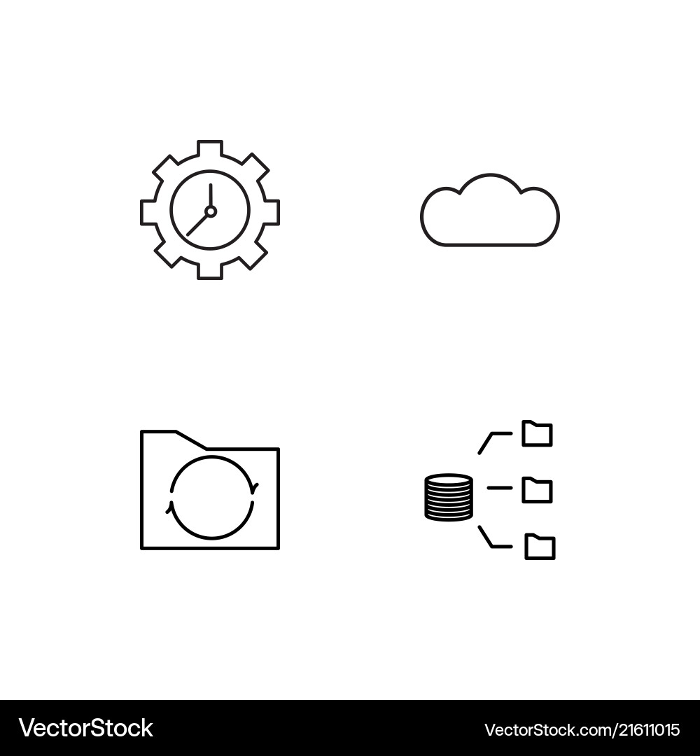 Data analytics linear icons set simple outline vector image