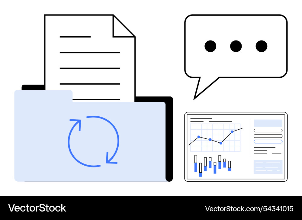Document management with data analysis Document management with data analysis vector image