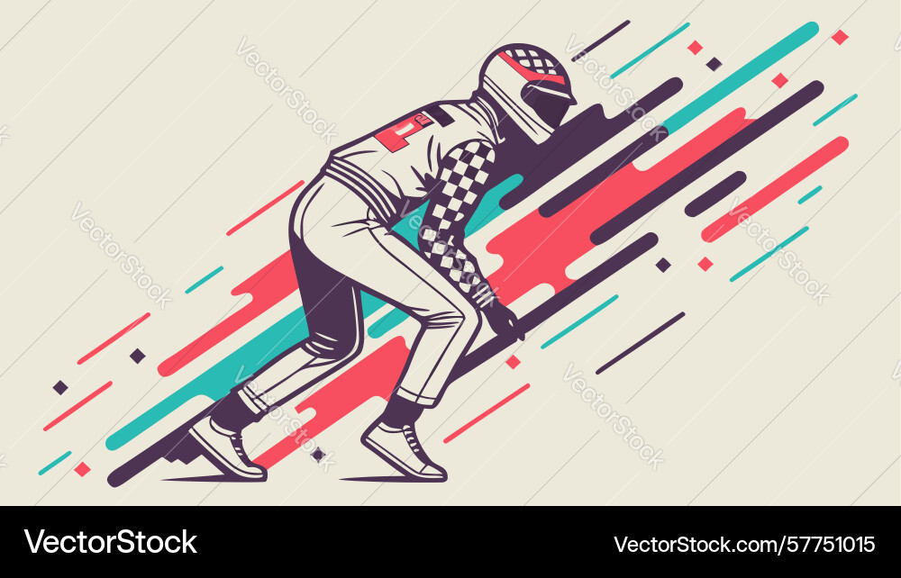 Dynamic sprinter in action with speed blur vector image