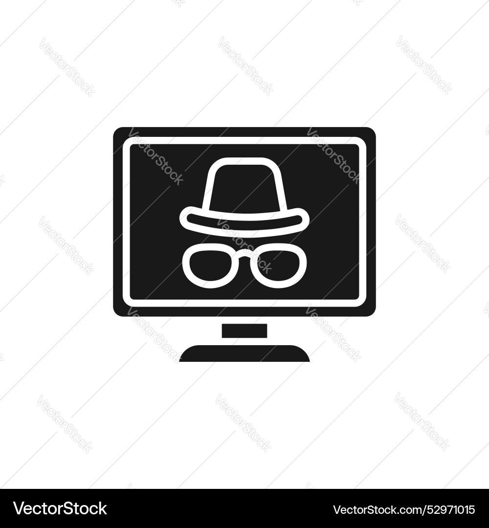 Hacker line icon isolated on white background Hacker line icon isolated on white background vector image