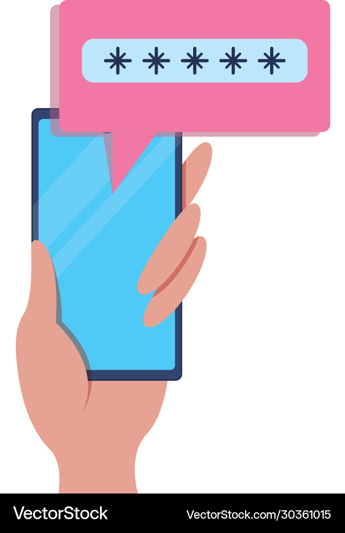 Hand using smartphone with speech bubble Hand using smartphone with speech bubble vector image
