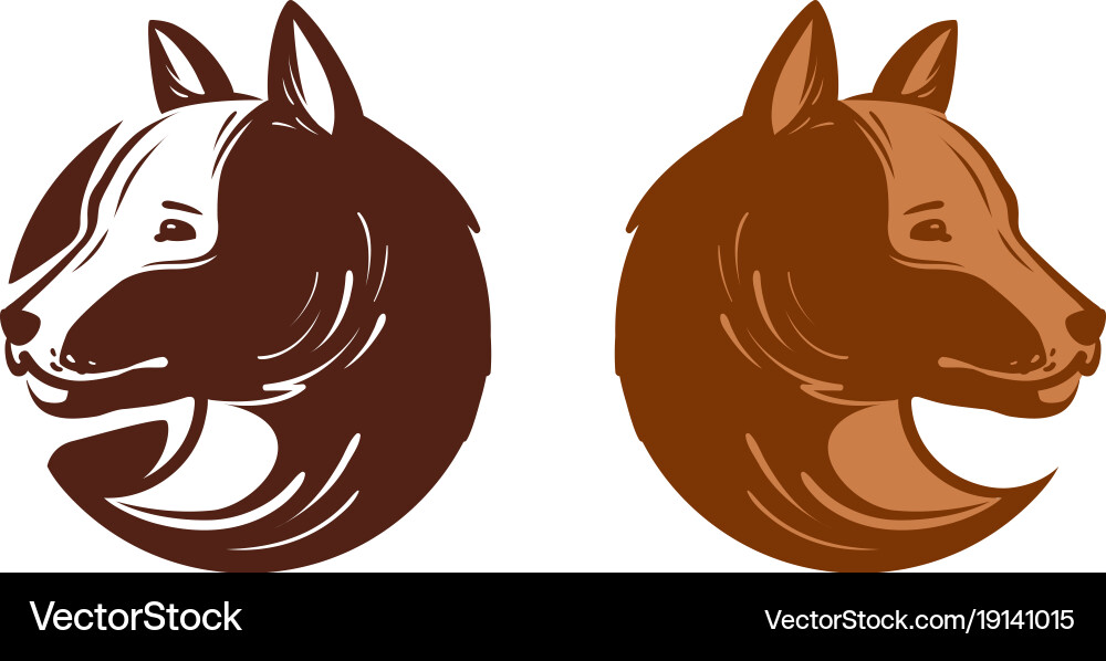 Hunde-Logo oder Etikett Tier Welpentier Symbol vektorbild