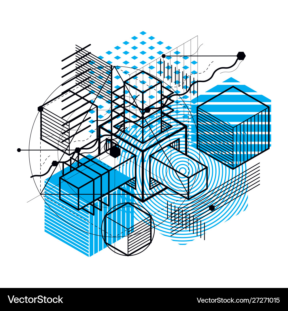 Isometric linear abstract background lined Isometric linear abstract background lined vector image