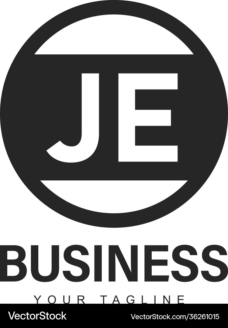 Je initial a logo design with abstract style Je initial a logo design with abstract style Vector Image