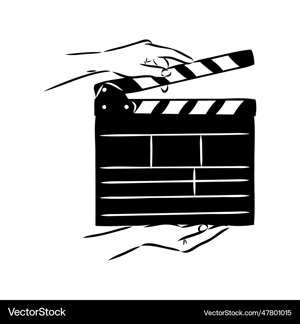 Linear clapper icon for the movie a firecracker Linear clapper icon for the movie a firecracker vector image