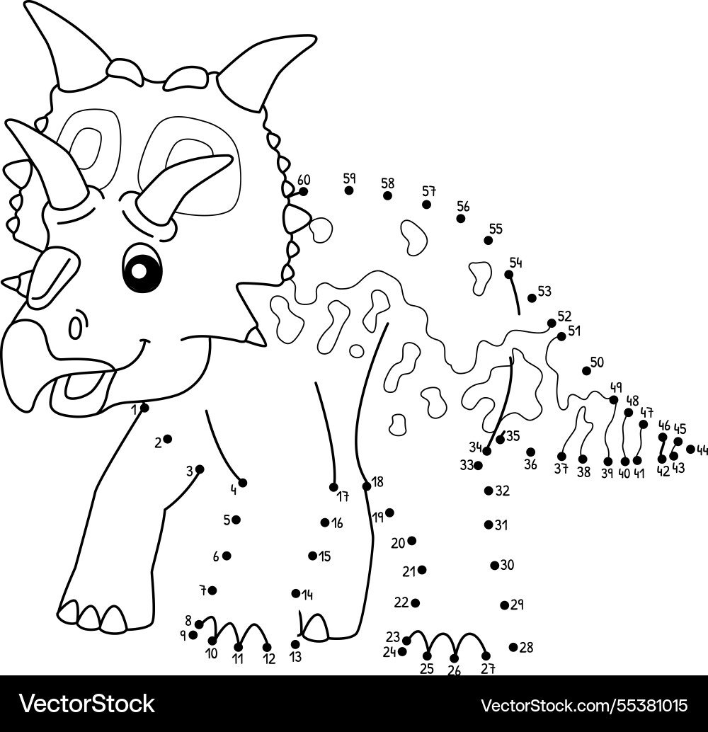 Punkt zu Xenoceratops Dinosaurier Tier isoliert Punkt zu Xenoceratops Dinosaurier Tier isoliert vektorbild