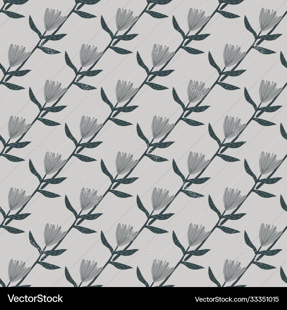 Seamless botanic pattern with tulip diagonal Seamless botanic pattern with tulip diagonal vector image