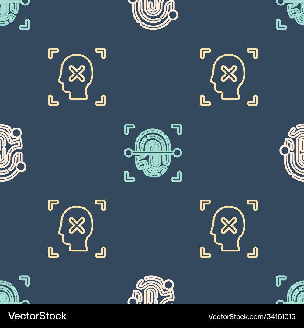 Set line fingerprint rejection face recognition Set line fingerprint rejection face recognition vector image