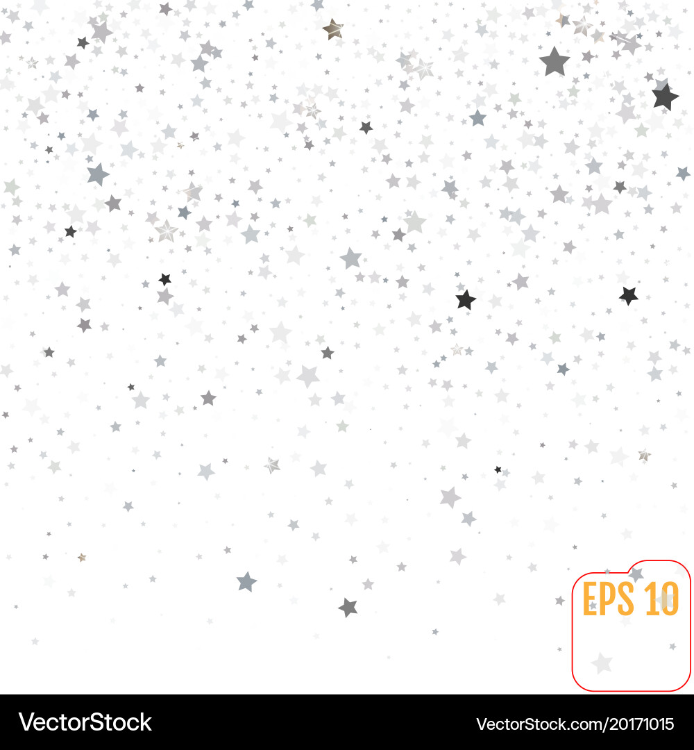 Silver glitter falling stars sparkle star Vector Image