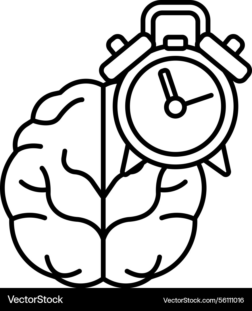 A brain with clock A brain with clock vector image