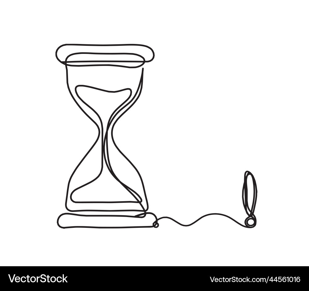 Abstract clock with exclamtion mark as line vector image