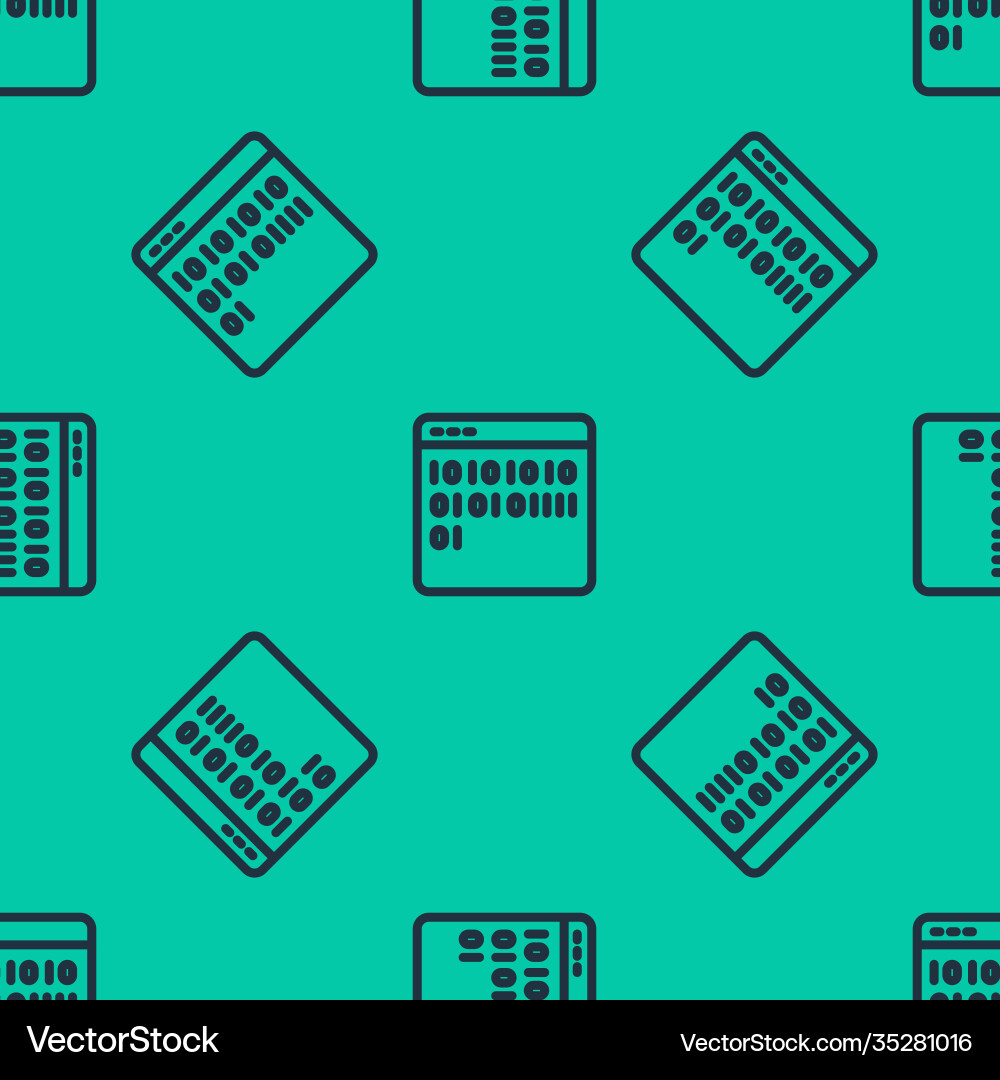 Blue line binary code icon isolated seamless Blue line binary code icon isolated seamless vector image
