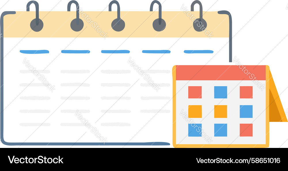 Calendar with marked dates and events design Vector Image