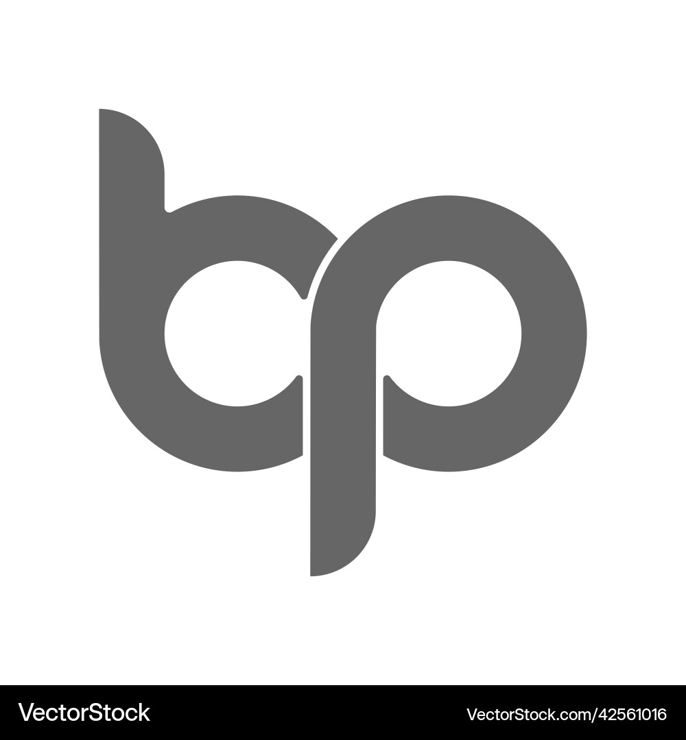 Circular combination of lowercase letters b and p Vector Image