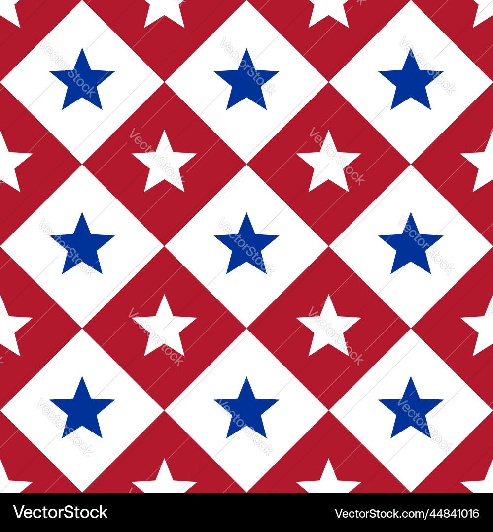 Diagonal stars and squares seamless pattern Vector Image
