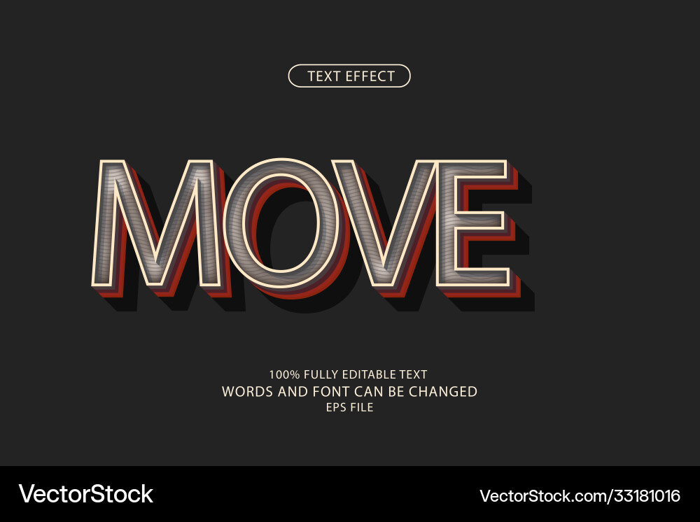 Editable text style effect typography template vector image