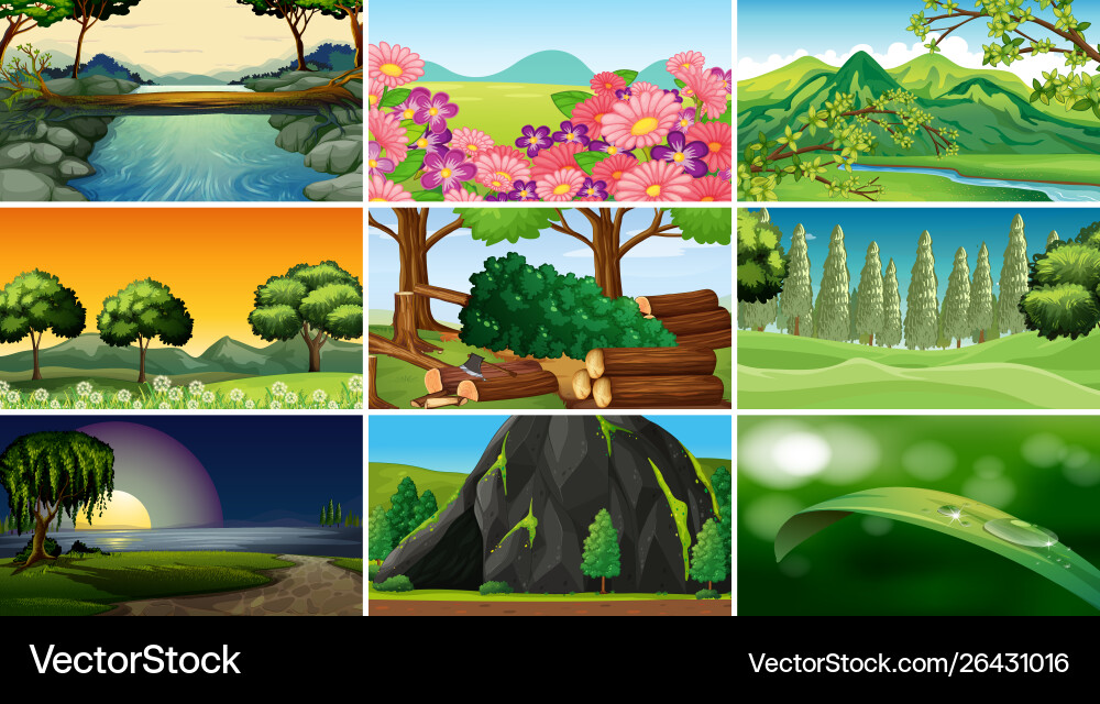 Empty blank landscape nature scenes Vector Image