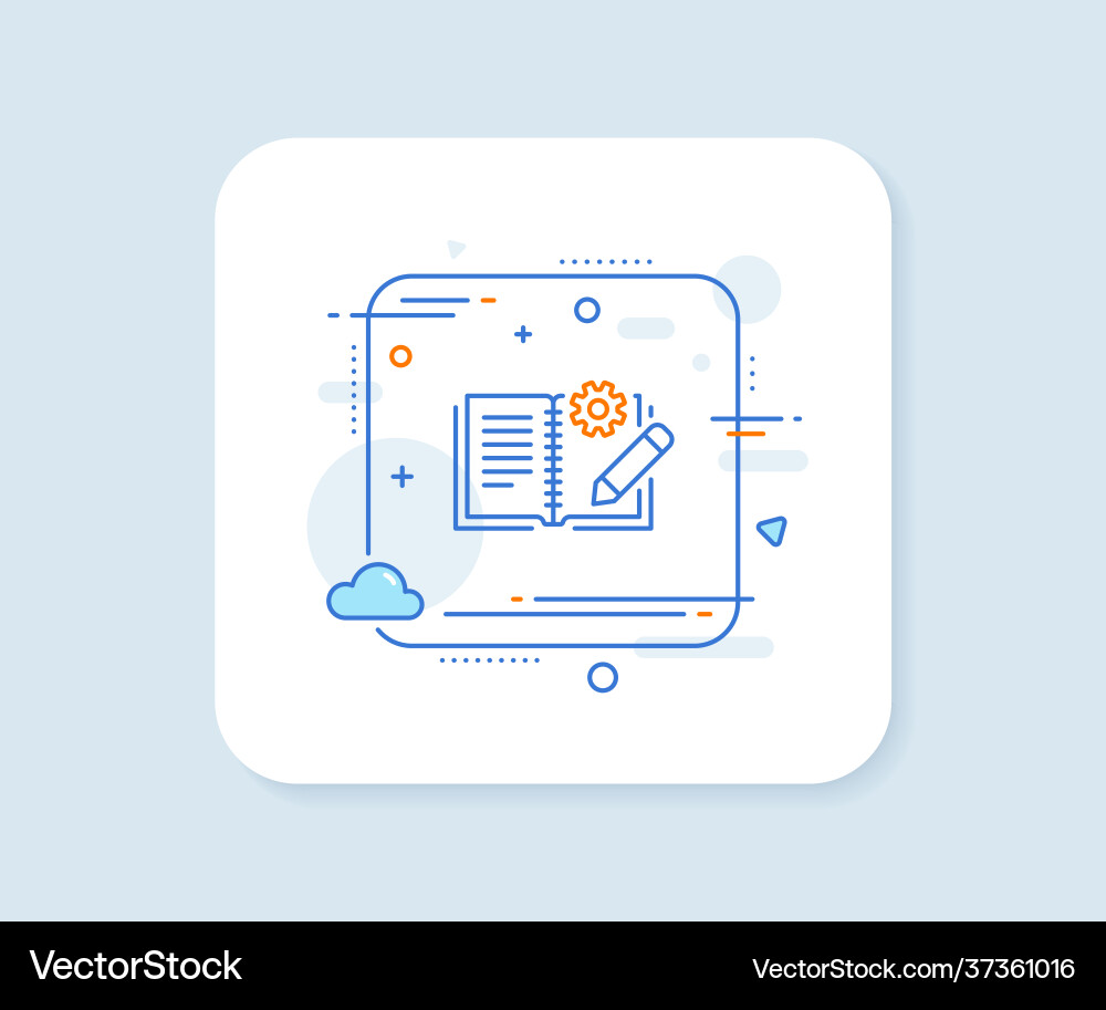 Engineering documentation line icon technical Engineering documentation line icon technical Vector Image