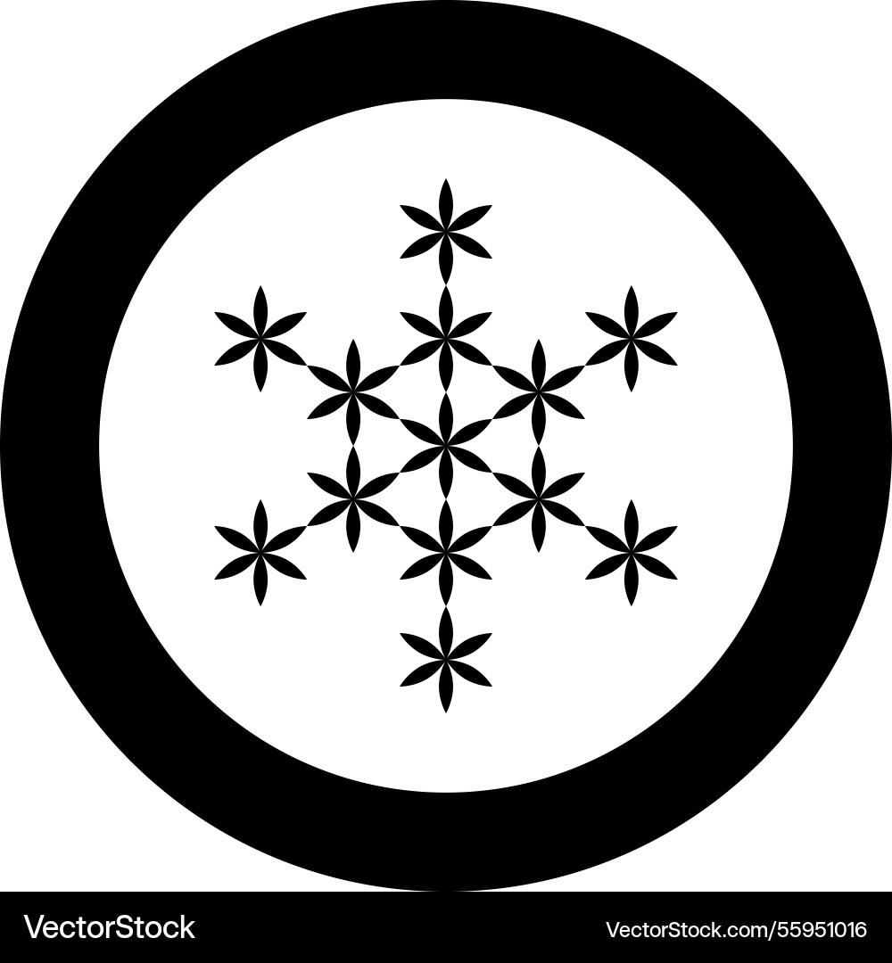Flower of life sacred geometry icon in circle Flower of life sacred geometry icon in circle vector image