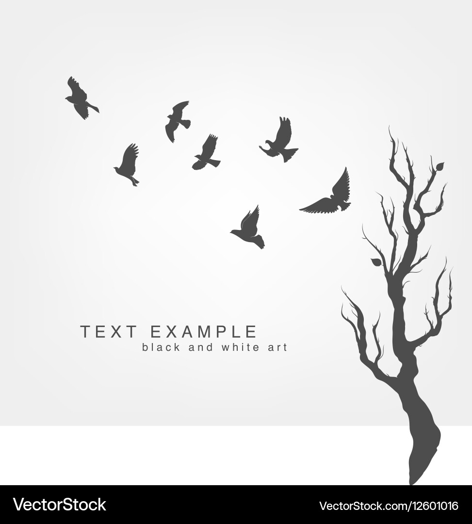 Flying Birds on Branch Vector Image