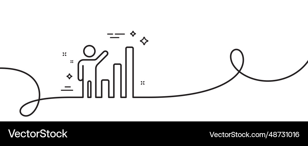 Graph line icon column chart sign continuous Graph line icon column chart sign continuous vector image