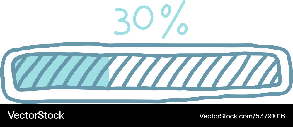 Handdrawn loading bar progress indicator vector image