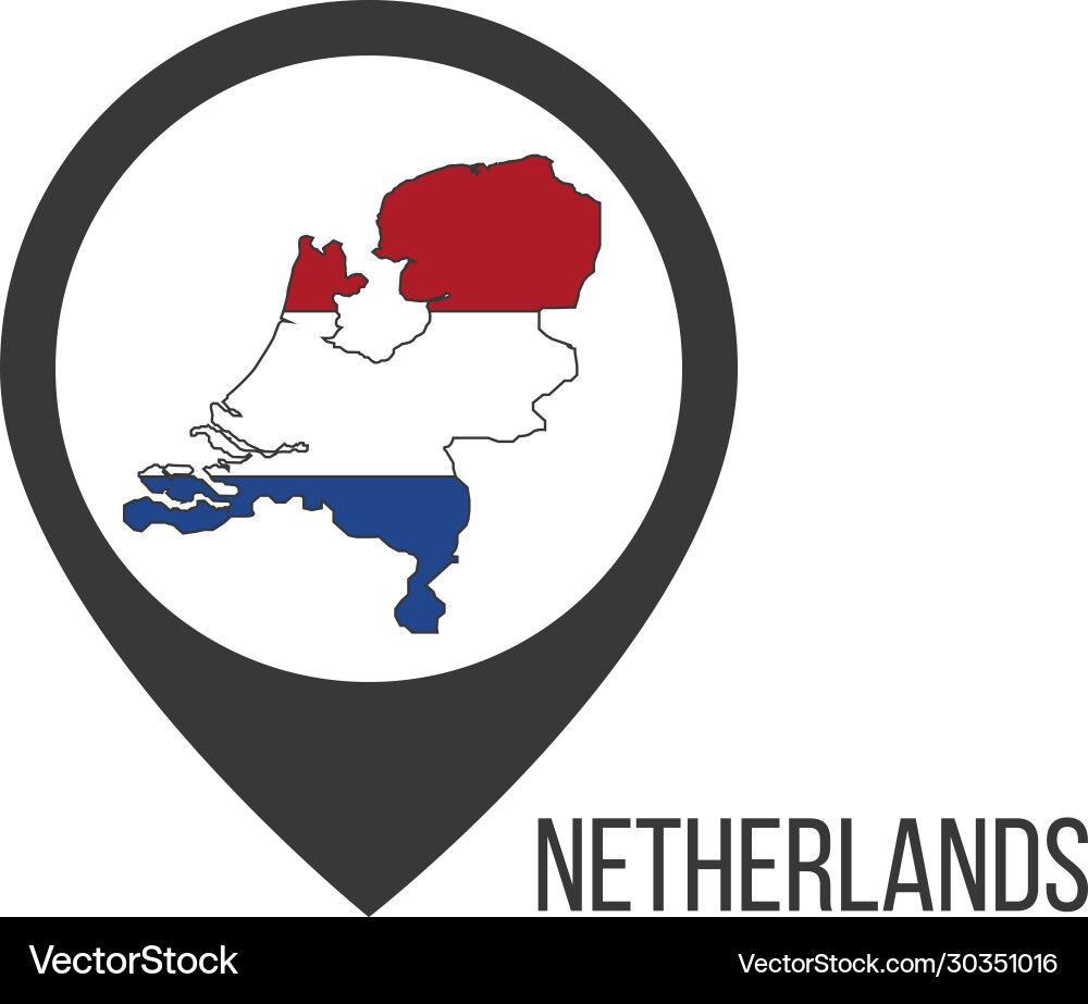 Map pointers with contry netherlands Map pointers with contry netherlands vector image