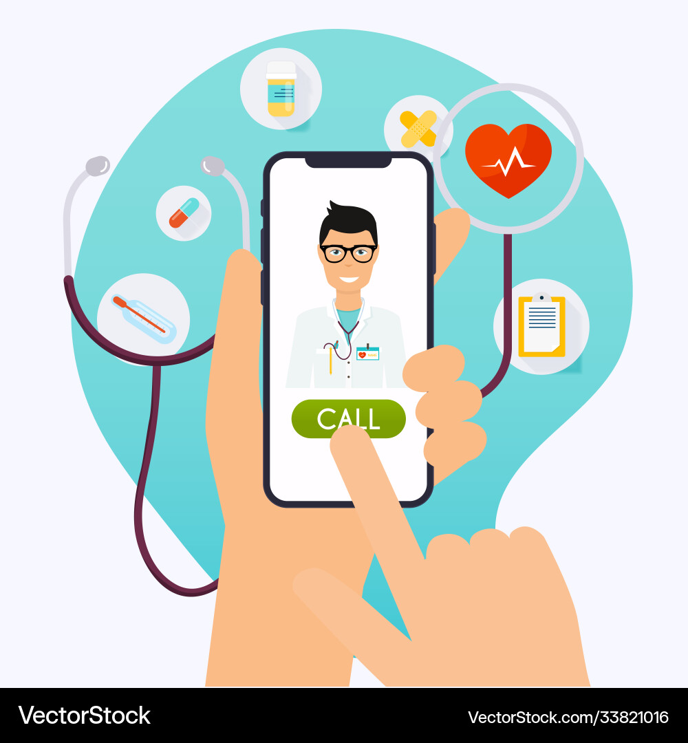 Online medical consultation concept flat design vector image