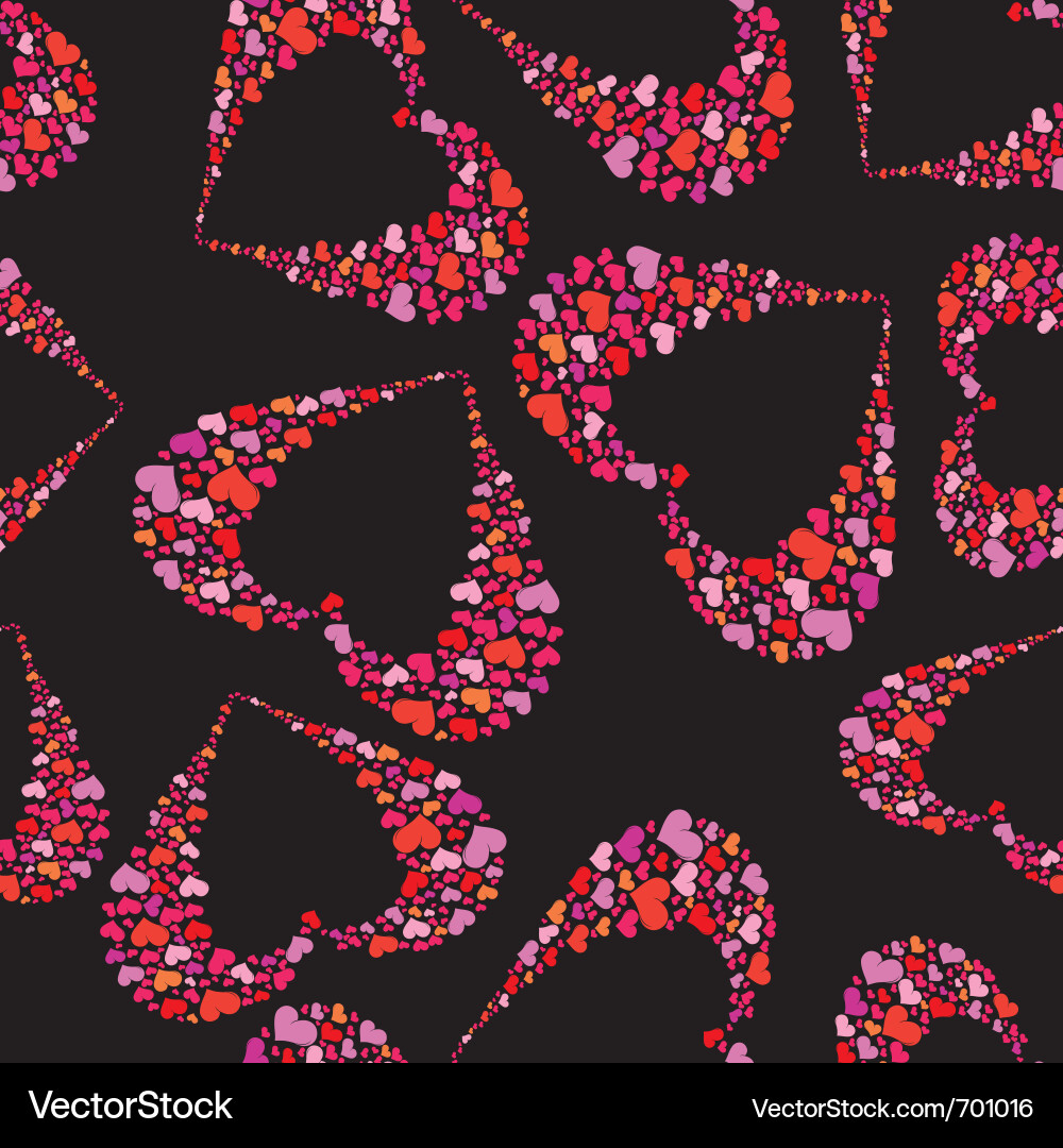 Red Heart Pattern Background vector image