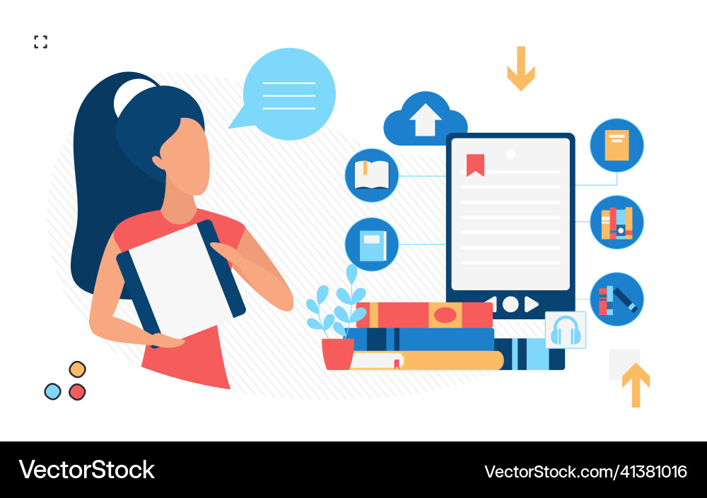 Remote software based teaching virtual course Remote software based teaching virtual course Vector Image